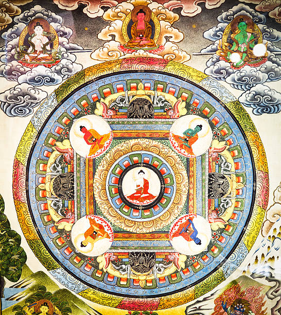 mandala - tibetan culture stock-fotos und bilder