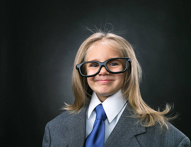 istock Funny little business girl 527093567