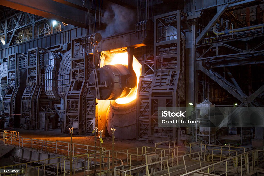 Steel Factory This is how steel is processed. Blacksmith Shop Stock Photo