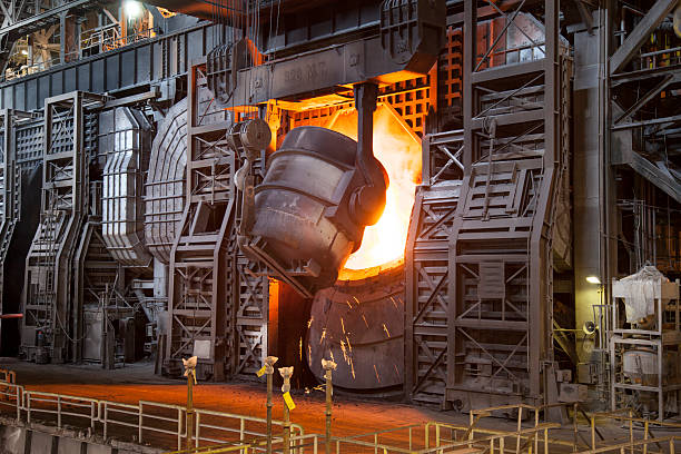 Steel Factory This is how steel is processed. foundry photos stock pictures, royalty-free photos & images