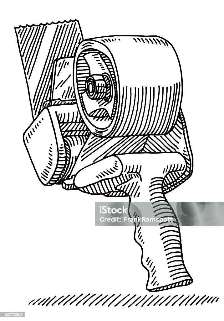 Adhesive Tape Roller Drawing Stock Illustration - Download Image Now -  Adhesive Tape, Packing, Tape Dispenser - iStock