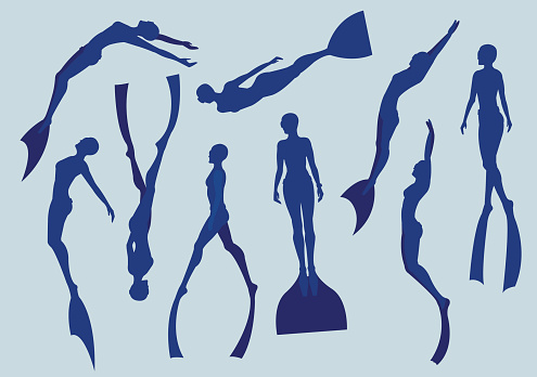 Free divers silhouette.