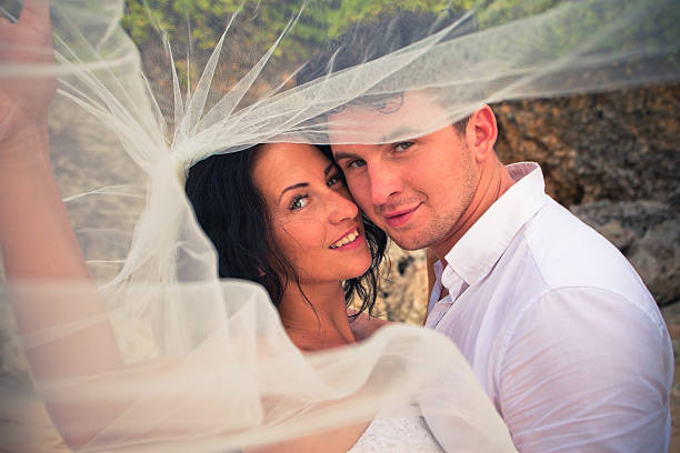 istock Wedding couple just married 527117023