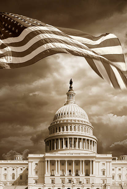 istock American flag and the Capitol 527117185