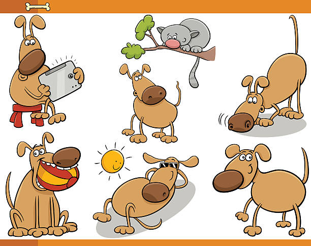Dogs Characters Cartoon Set Stock Illustration - Download Image Now -  Cartoon, Dog, Running - iStock