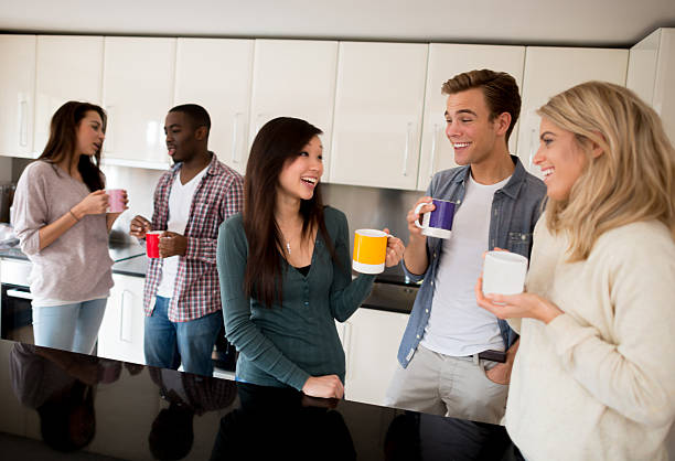 istock Happy friends at a party 527134529