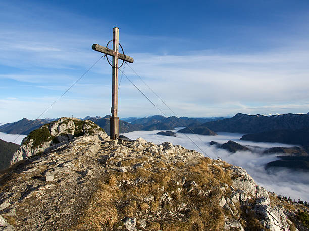 Mountain summit stock photo