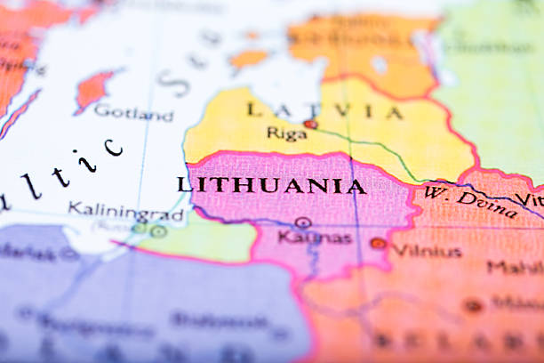istock Map of Europe centered on Lithuania 527135679