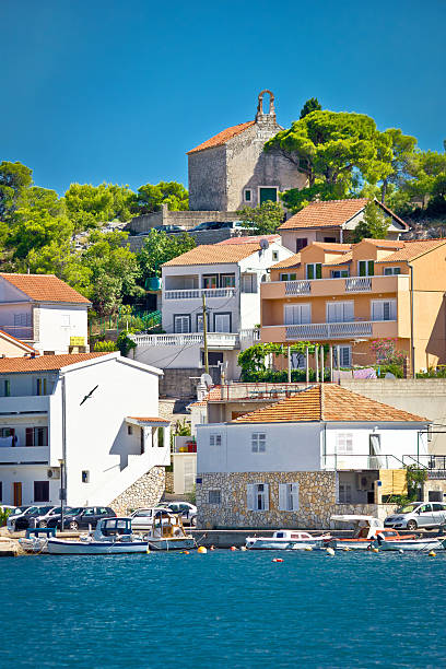 istock Tisno old stone church on the hill 527137423