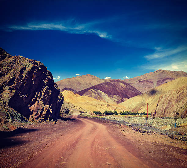 istock Road in Himalayas with mountains 527138319
