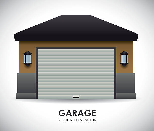 illustrazioni stock, clip art, cartoni animati e icone di tendenza di garage di design - garage