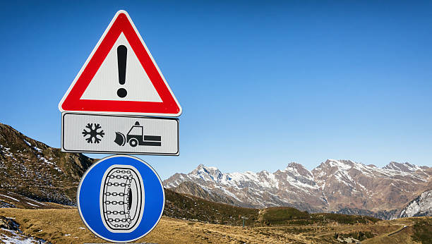 warning sign for winter tire