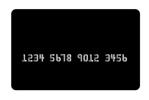 Black bank card on white background. Useful in your projects - please insert your image.