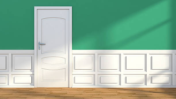 istock green white classic interior with door 527169779