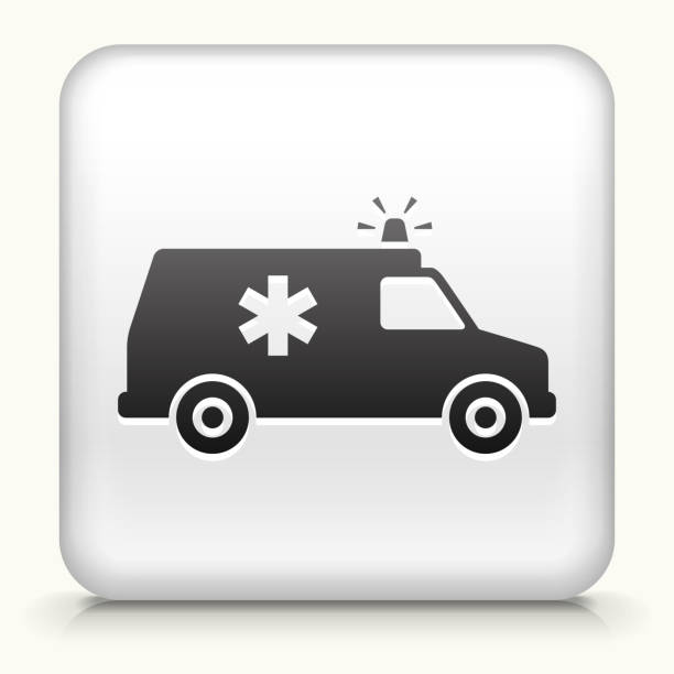 Square Button With Ambulance Stock Illustration - Download Image Now -  Ambulance, Car, Healthcare And Medicine - iStock
