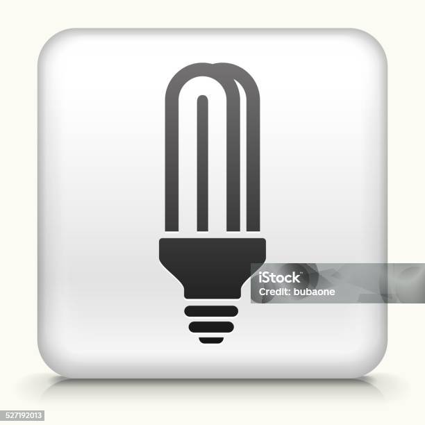 Square Button With Fluorescent Lightbulb Stock Illustration - Download Image Now - Cable, Electricity, Fluorescent