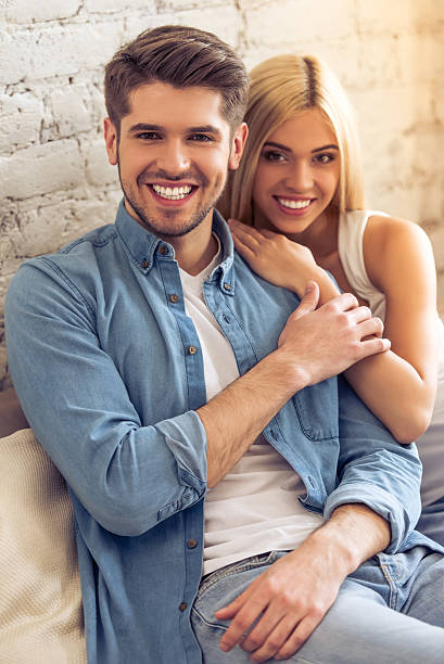istock Beautiful couple at home 527210520