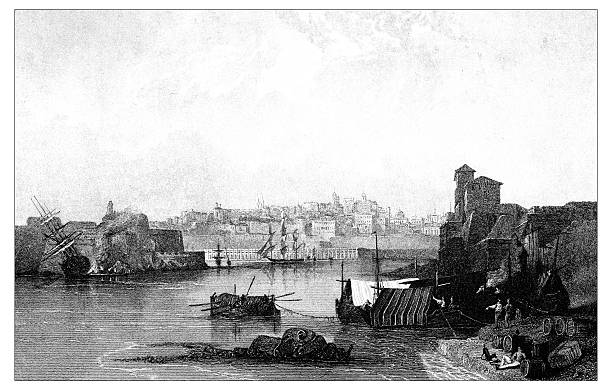 istock Antique illustration of mediterranean landscapes: Valetta, Malta 527211696