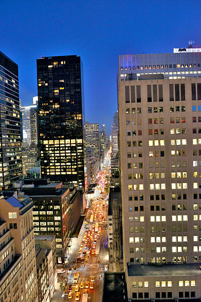 istock Fifth Avenue by night, NYC. Aerial View . 527213272