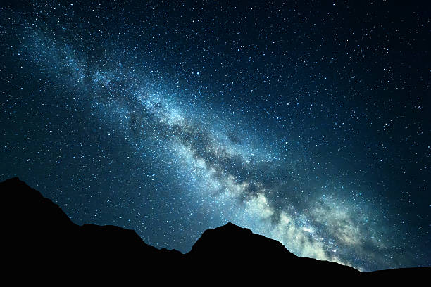 istock Beautiful Universe, night landscape with Milky Way. Starry sky 527213816