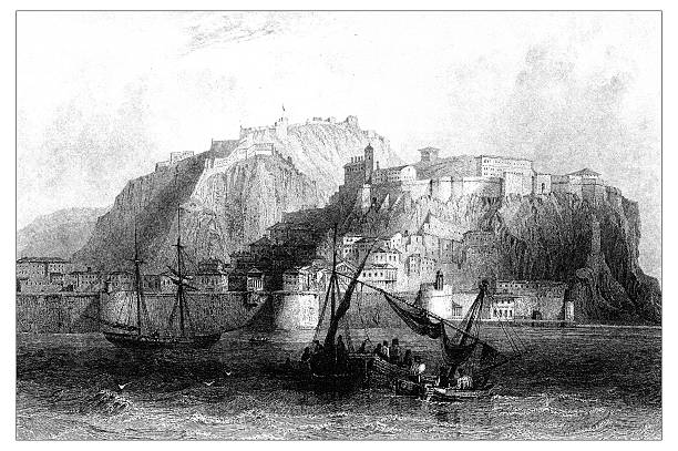 istock Antique illustration of mediterranean landscapes: Nafplio, Greece 527214242