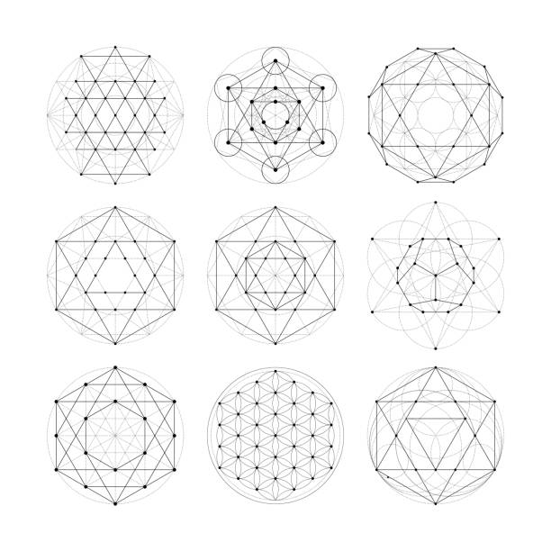 sacred geometry. numerology astrology signs and symbols - 五角星 插圖 幅插畫檔、美工圖案、卡通及圖標