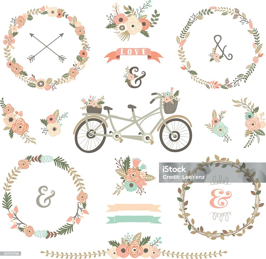 Ilustración de Bicicletas De Flores Vintage Dibujado A Manoilustración y  más Vectores Libres de Derechos de Tándem - Bicicleta - iStock