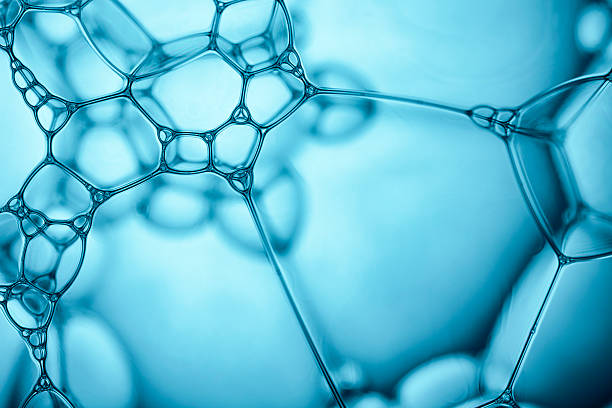 Blue Soap Bubbles 4 - Water Abstract Macro Foam Background