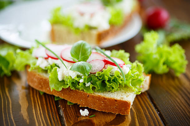 istock sandwich with cheese, radish and lettuce 527219726