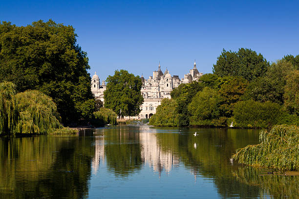 istock St. James's Park, Lake and Clear Blue Sky, London, England. 527219774