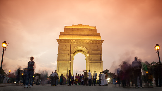 The famous India Gate in New Delhi, India. Memorial to the Indian Army soldiers who died between different wars.