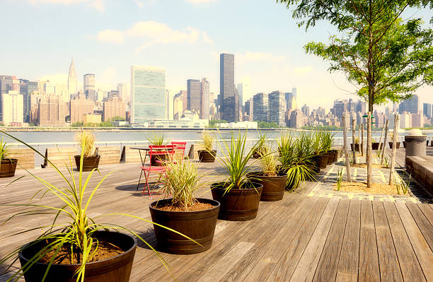 istock NYC Skyline with United Nations Building from a Sidewalk Cafe 527224872