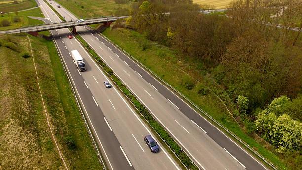 istock German Highway viewed from the air - Aerial view 527225942