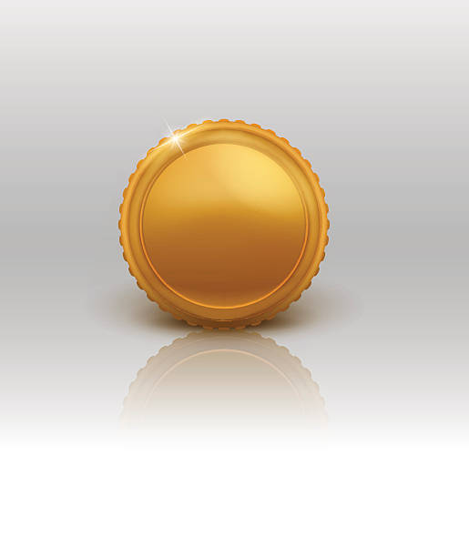 istock illustration of gold coin with reflection on white background 527228352