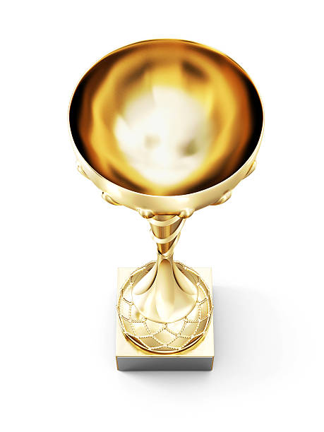 istock Golden cup isolated on white background. Top view. 527229908