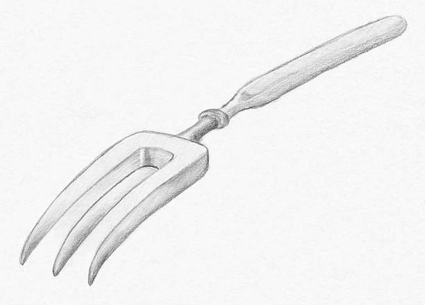 Sketch of an impossible fork vector art illustration