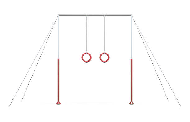 istock Horizontal bar with rings on ropes on white background. 527231172