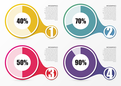 Percentage Overview Percentage Diagram Presentation Design Elements Infographics Vector ...