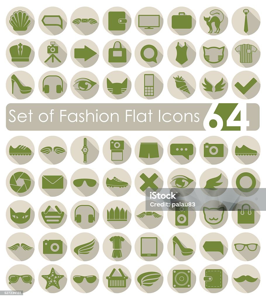 Set of fashion flat icons Abstract stock vector
