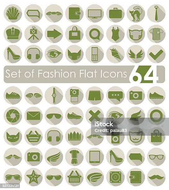 Set Of Fashion Flat Icons Stock Illustration - Download Image Now - Abstract, Arts Culture and Entertainment, Bag