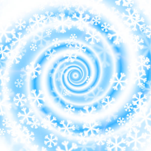 인공눈 폭풍설 소용돌이. 겨울맞이 배경. - motion snowflake backgrounds blue stock illustrations
