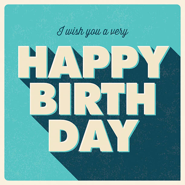 Happy birthday card, retro vintage style Happy birthday card, retro vintage style happy birthday typography stock illustrations