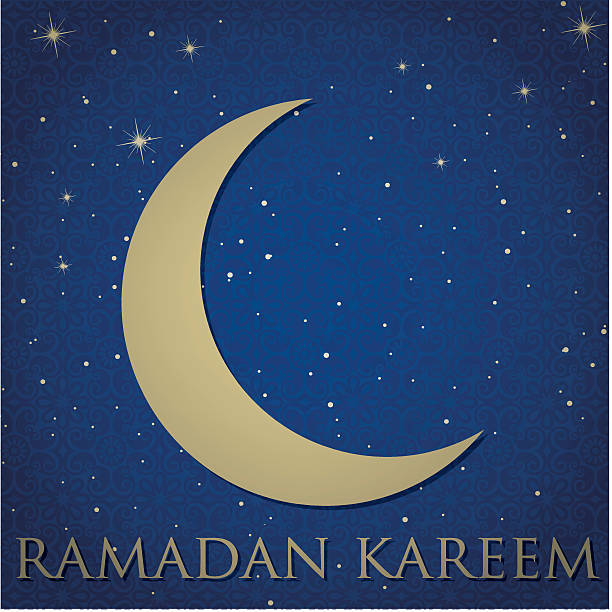 illustrazioni stock, clip art, cartoni animati e icone di tendenza di crescent luna "ramadan kareem" (spazio nel vettore di ramadan) - koran islam muhammad night