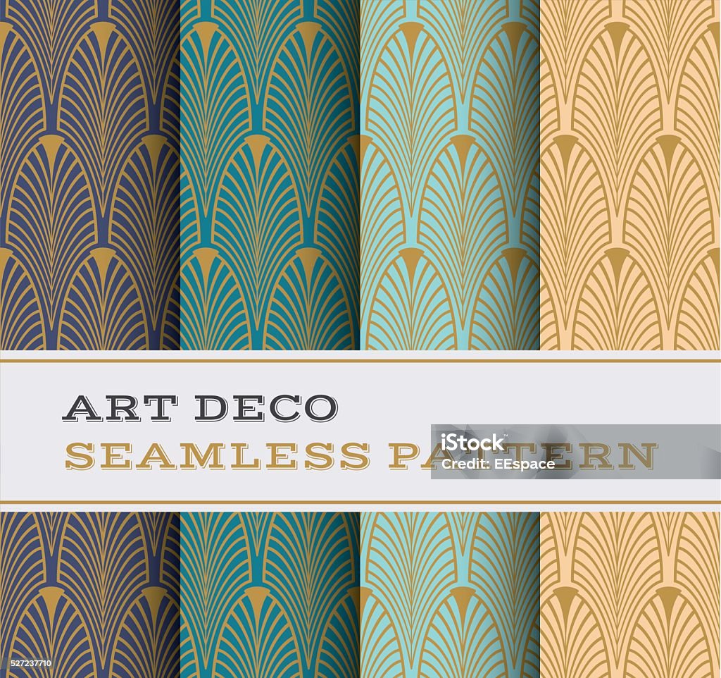 Art Deco seamless pattern 01 Art Deco seamless pattern with 4 colours background 1920-1929 stock vector