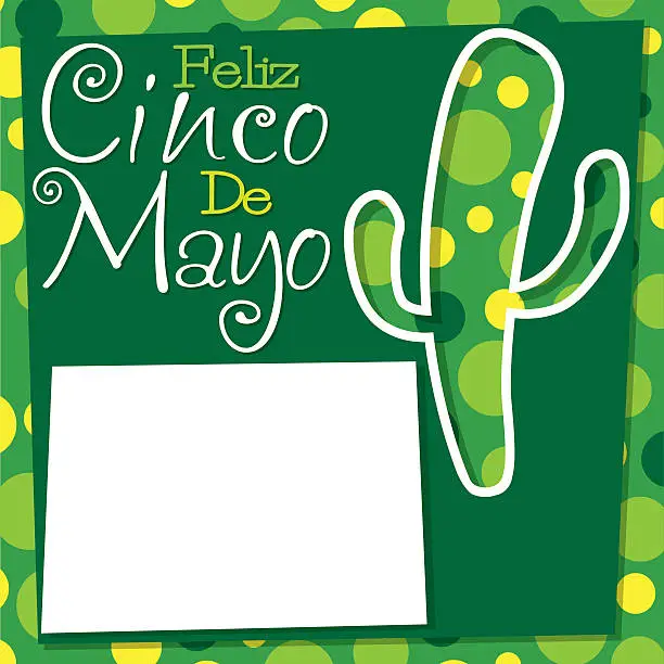 Vector illustration of Cinco De Mayo cactus card in vector format.