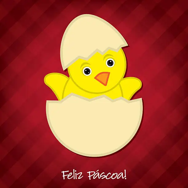 Vector illustration of Baby Chick Easter card in vector format.