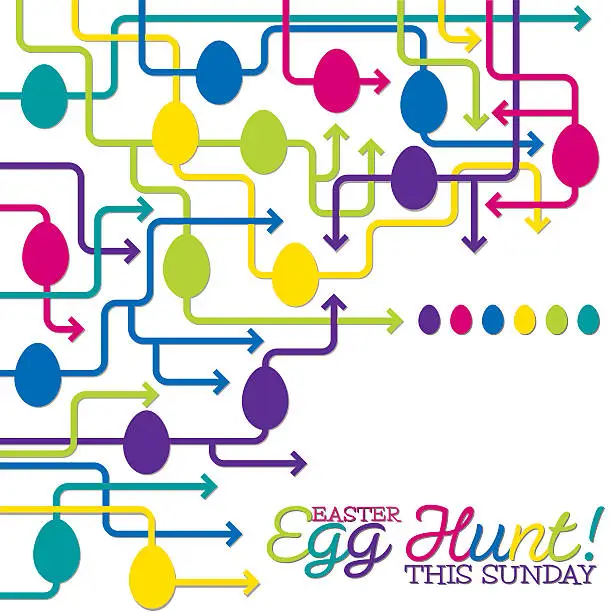 Vector illustration of Easter Egg hunt poster in vector format.