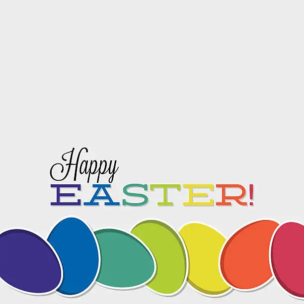 Vector illustration of Bright retro Happy Easter card in vector format.