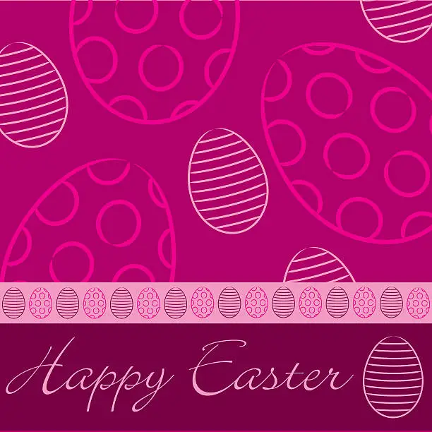 Vector illustration of 'Happy Easter' hand drawn egg card in vector format.