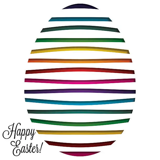 Vector illustration of Paper cut out Easter egg card in vector format.